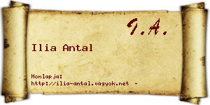 Ilia Antal névjegykártya